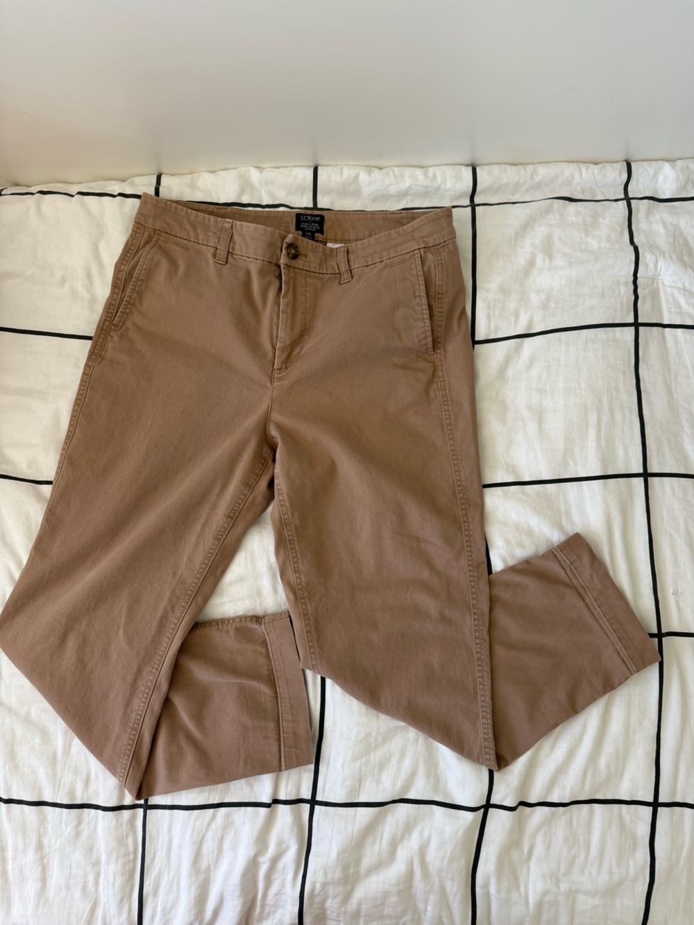 J. Crew Women's Girlfriend High Waist  Chinos in Tan
